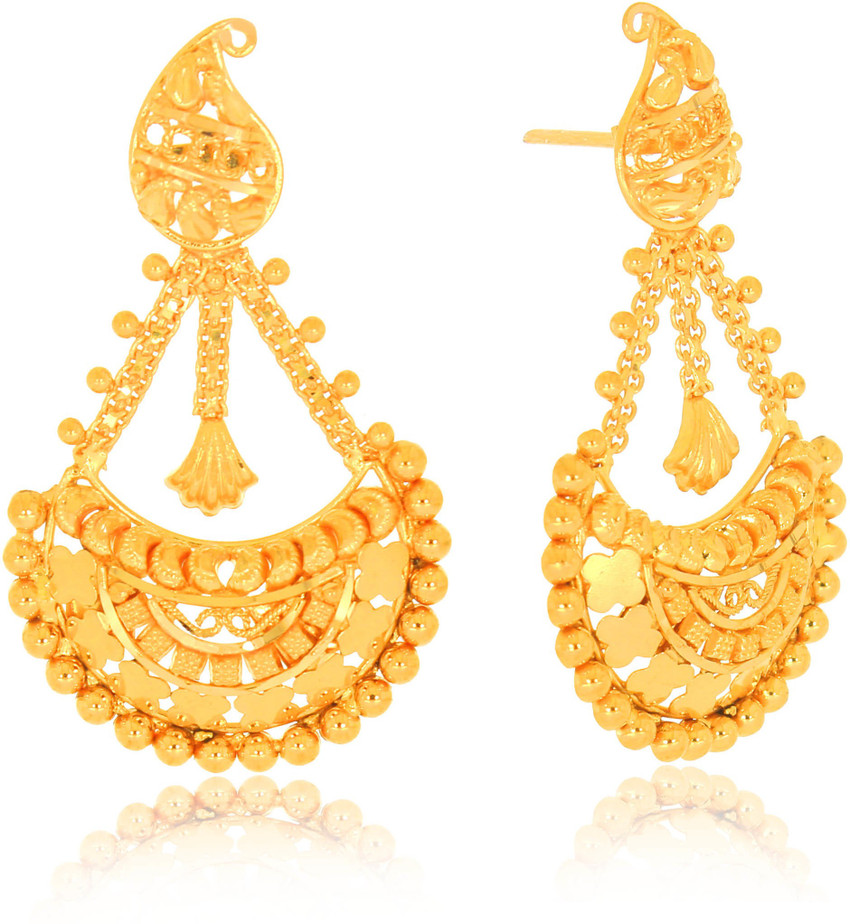 Chandbali Gold Earring  Senco Gold  Diamonds  sencogoldanddiamondscom