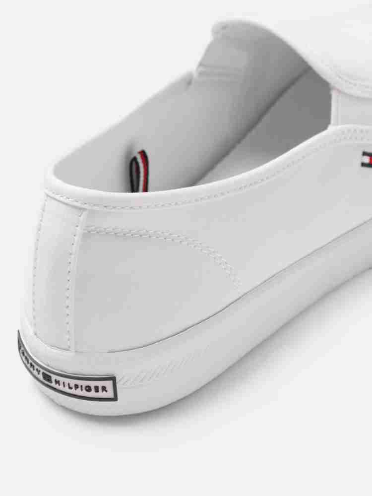 TOMMY HILFIGER Women White Solid Slip-On Sneakers Slip On