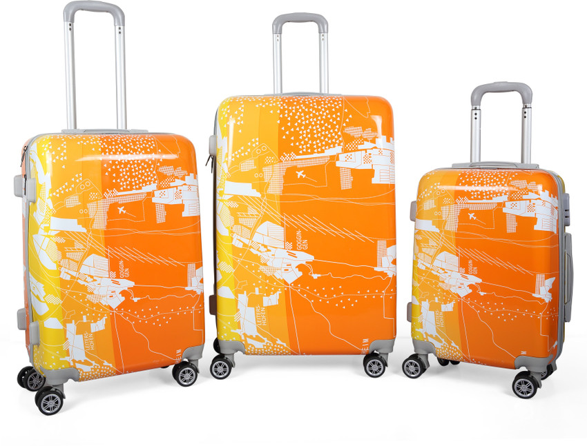 Orange hard case luggage new arrivals
