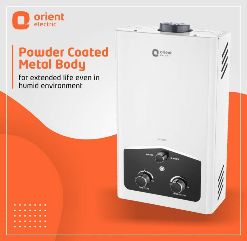 Orient Electric 5.5 L Gas Water Geyser (Techno DX, White) Price in India -  Buy Orient Electric 5.5 L Gas Water Geyser (Techno DX, White) online at  Flipkart.com