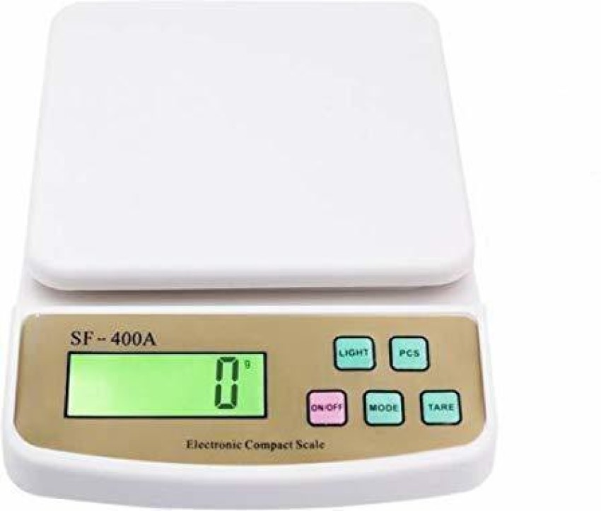 beatXP Kitchen Scale Multipurpose Portable Electronic Digital Weighing  Scale | Weight Machine With Back light LCD Display | White |10 kg | 2 Year
