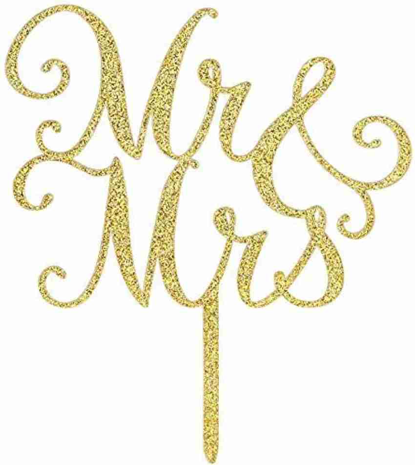 Miss to Mrs Cake Topper - Rose Gold Glitter, Bridal Shower Cake