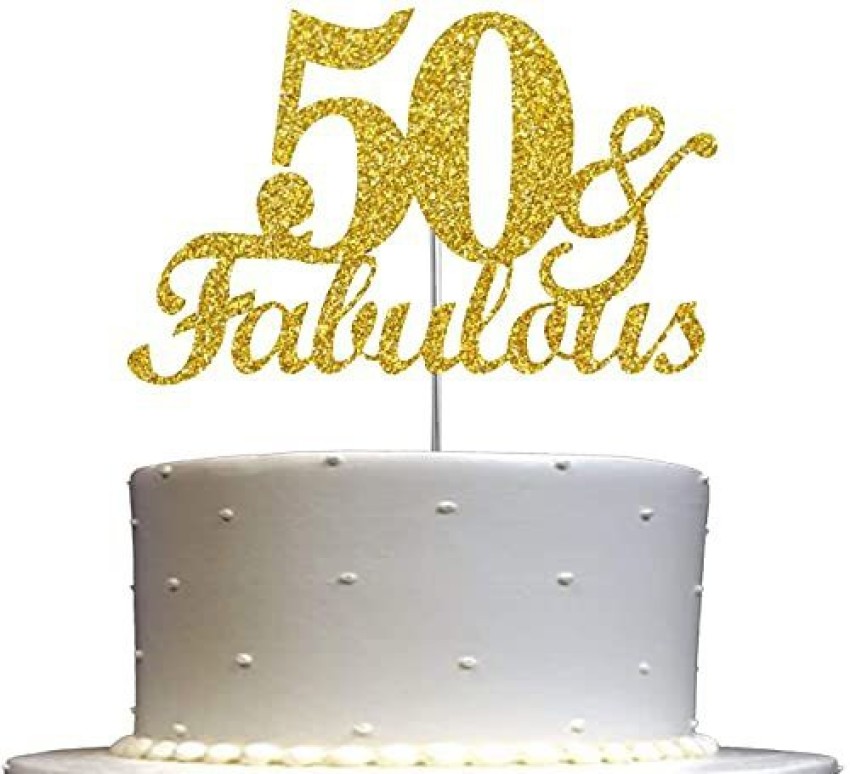 Fifty Cake Topper - 50th Birthday - 50 - Fifty Birthday - Modern Scrip –  Etched With Love Xo