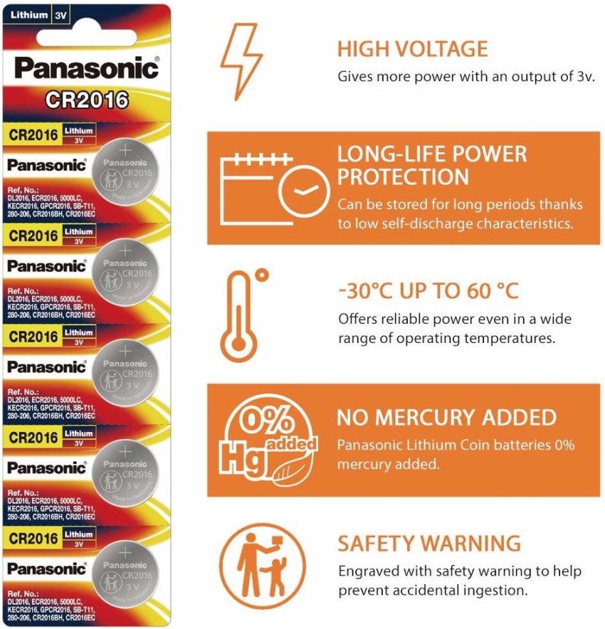 4 Pcs -- Panasonic Cr2016 3v Lithium Coin Cell Battery Dl2016 Ecr2016