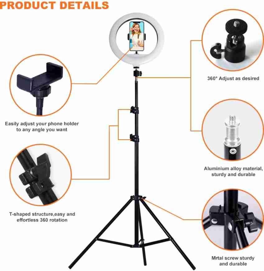 hkutotech LED Ring Light with Stand for Camera Smartphone You-Tube