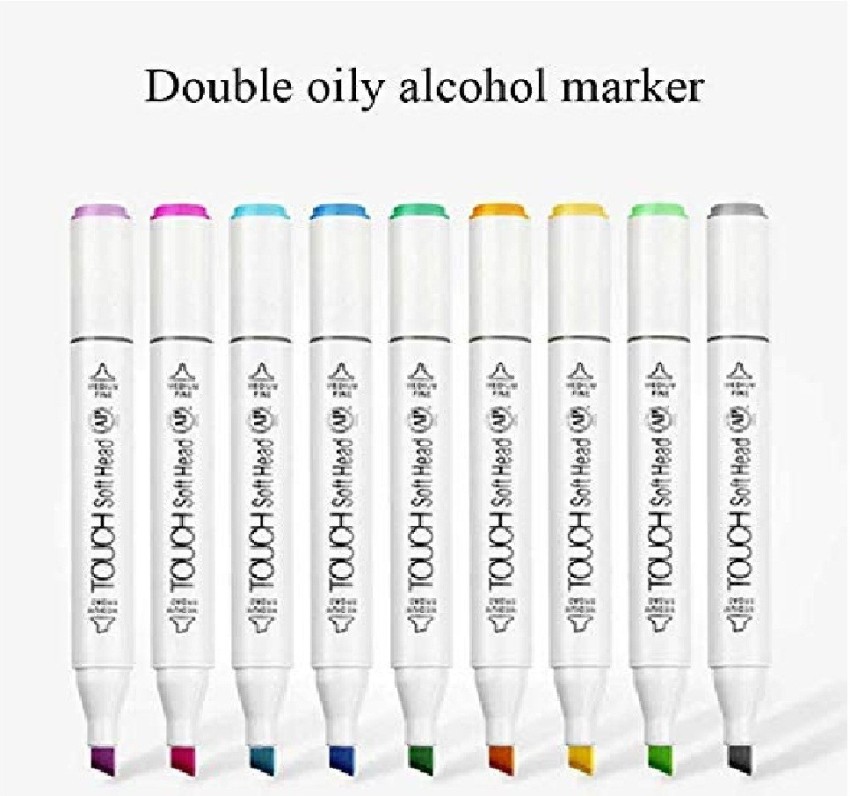 60/80 Colors Graphic Marker Pen Dual Tip Sketch Pen Double Ended Finecolour Sketch  Marker With Black Bag