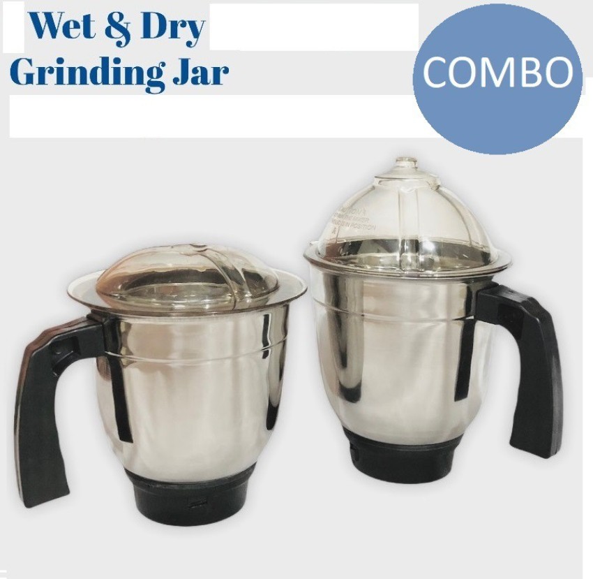 Stainless Steel Wet and Dry Coffee/Spice/Chutney Grinder with Two