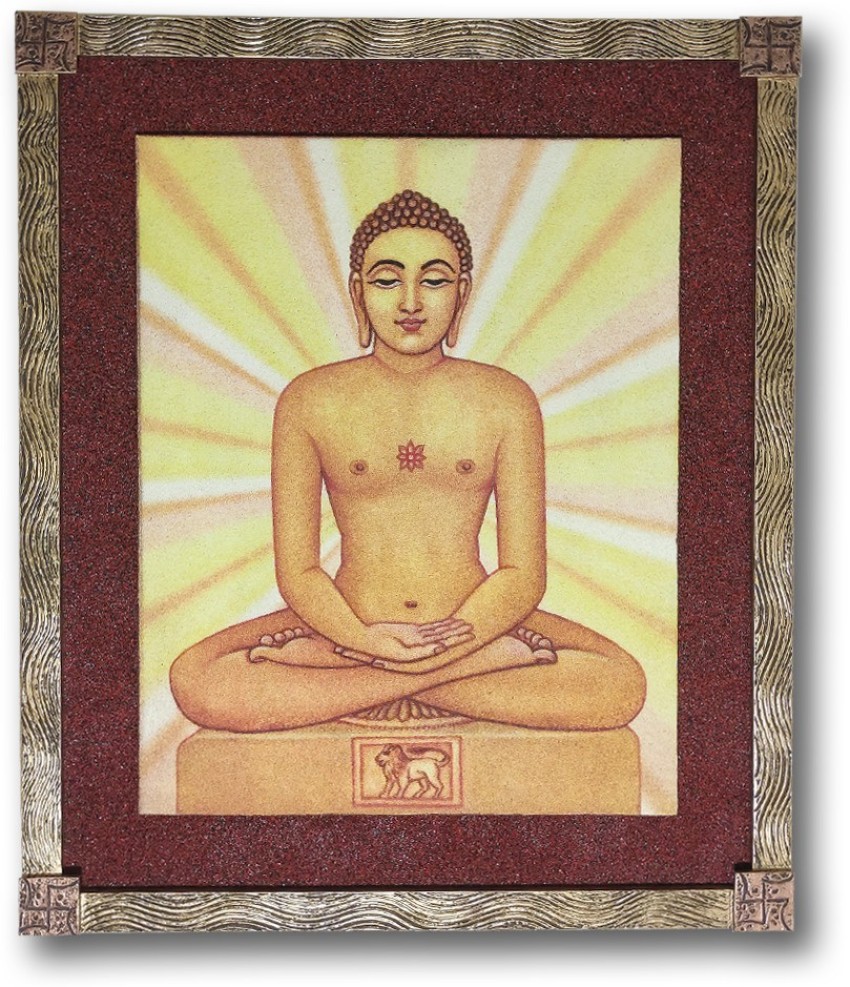 Lord Mahavira created by oil and acrylic colours  Artwork Abstract  Painting
