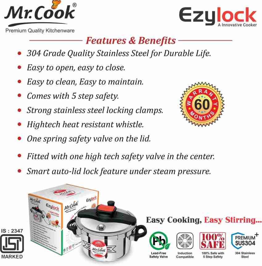 Mr.Cook Ezylock 5 L Induction Bottom Pressure Cooker Price in