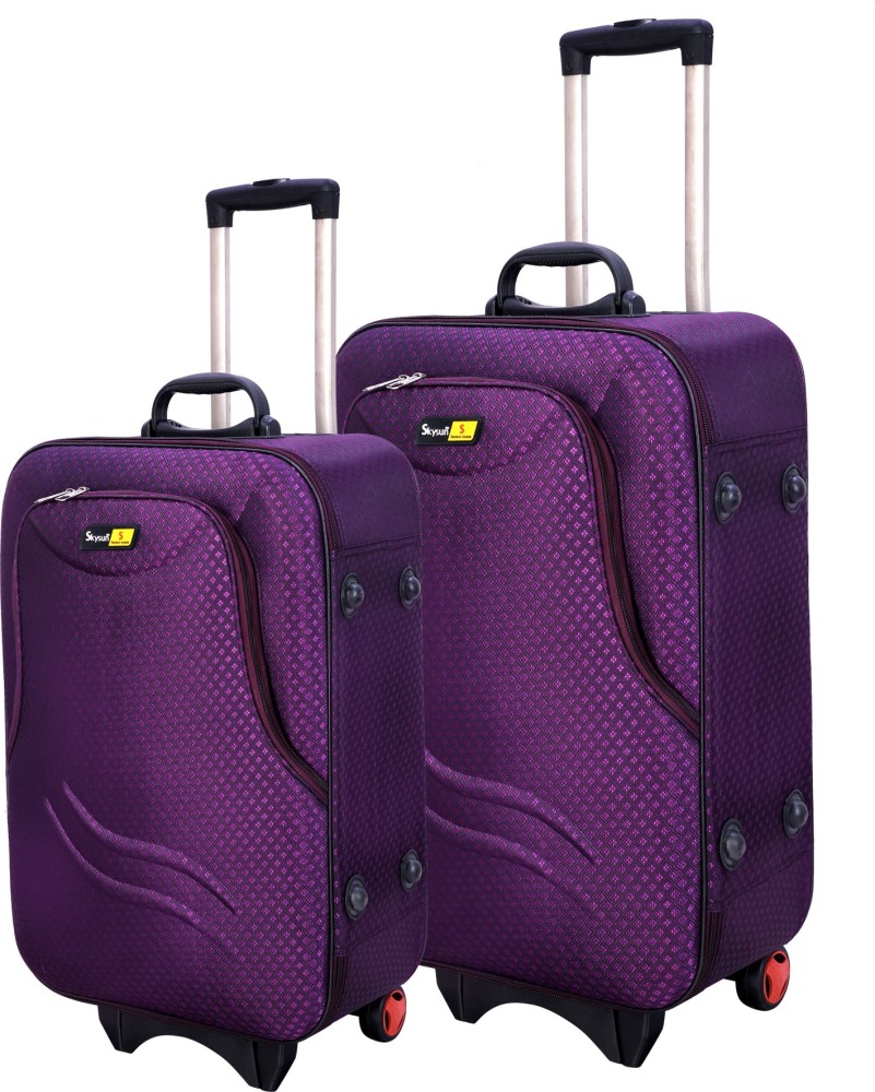 STUNNERZ Soft Body Set of 2 Luggage Trolley Bags 51, 61 CM Combo Set Travel  Bag Cabin Bag Suitcase Purple