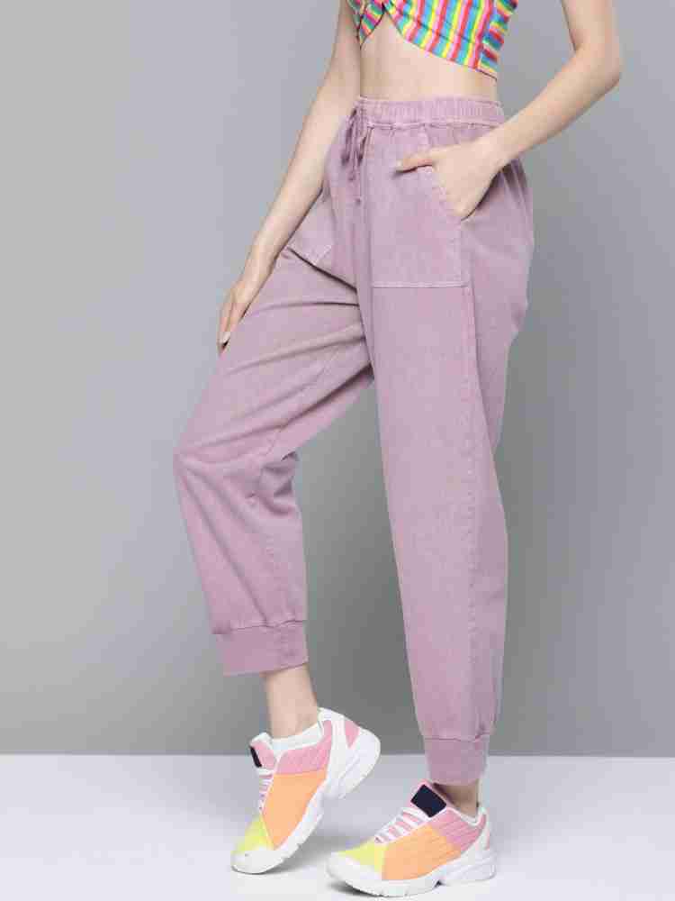 Buy Women Purple Lycra Satin Jogger Pants Online at Sassafras