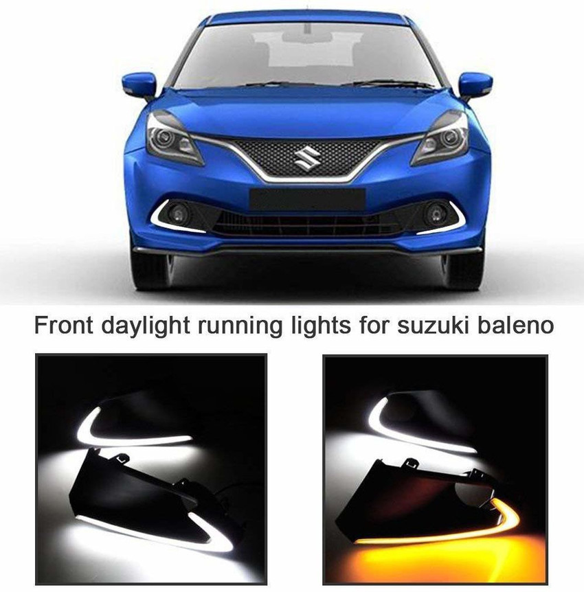 MATIES Fog Lamp LED DRL Reflector Day Time Running Light Maruti Suzuki New Baleno Set of 2 Pcs Fog Lamp Car LED for Maruti Suzuki 30 V 12 W Price in