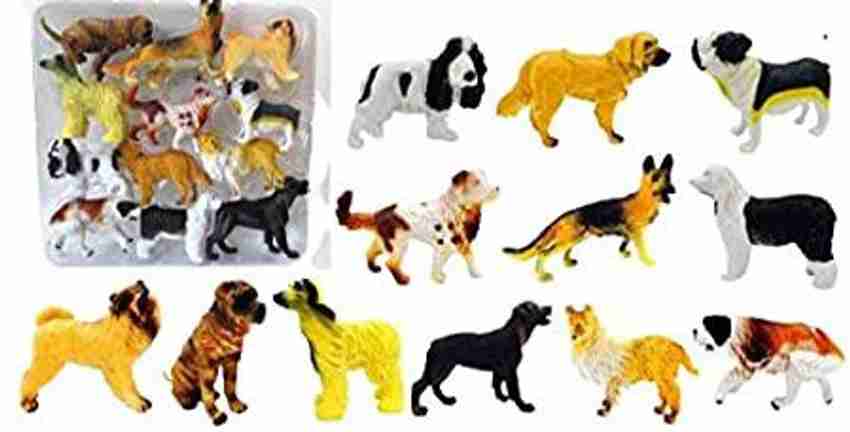 VRUX Mini Realistic Look Dogs Animal Figures Play Set Toy for Kids