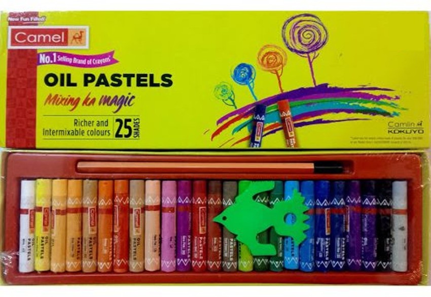 Camlin Oil Pastel Crayons with Free 1 Drawing Pencil - 25 Shades