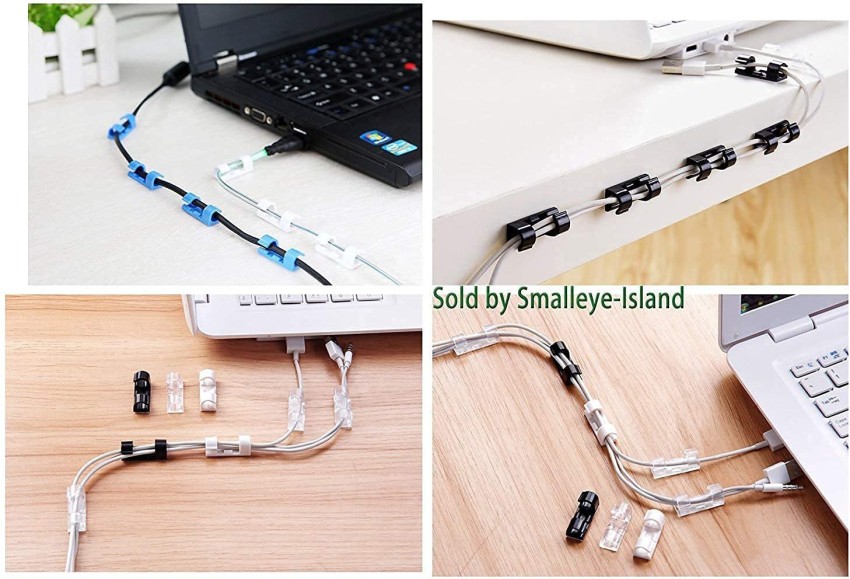 CONSIST TRADER Desktop Cable Organizer Wire Clips Finisher Wire clamp Pack  of 20 White Wire Organizer