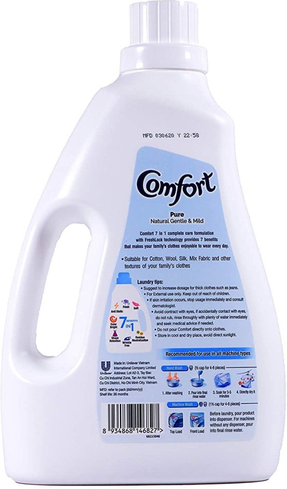 Comfort Natural pure white Fresh Fabric Conditioner Long Lasting Freshness  7 IN1 (Imported ) 2 Litre Detergent Powder 2 L Price in India - Buy Comfort  Natural pure white Fresh Fabric Conditioner
