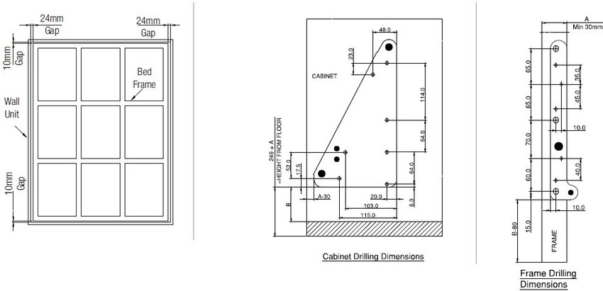 Ebco wall shop mounted bed fitting