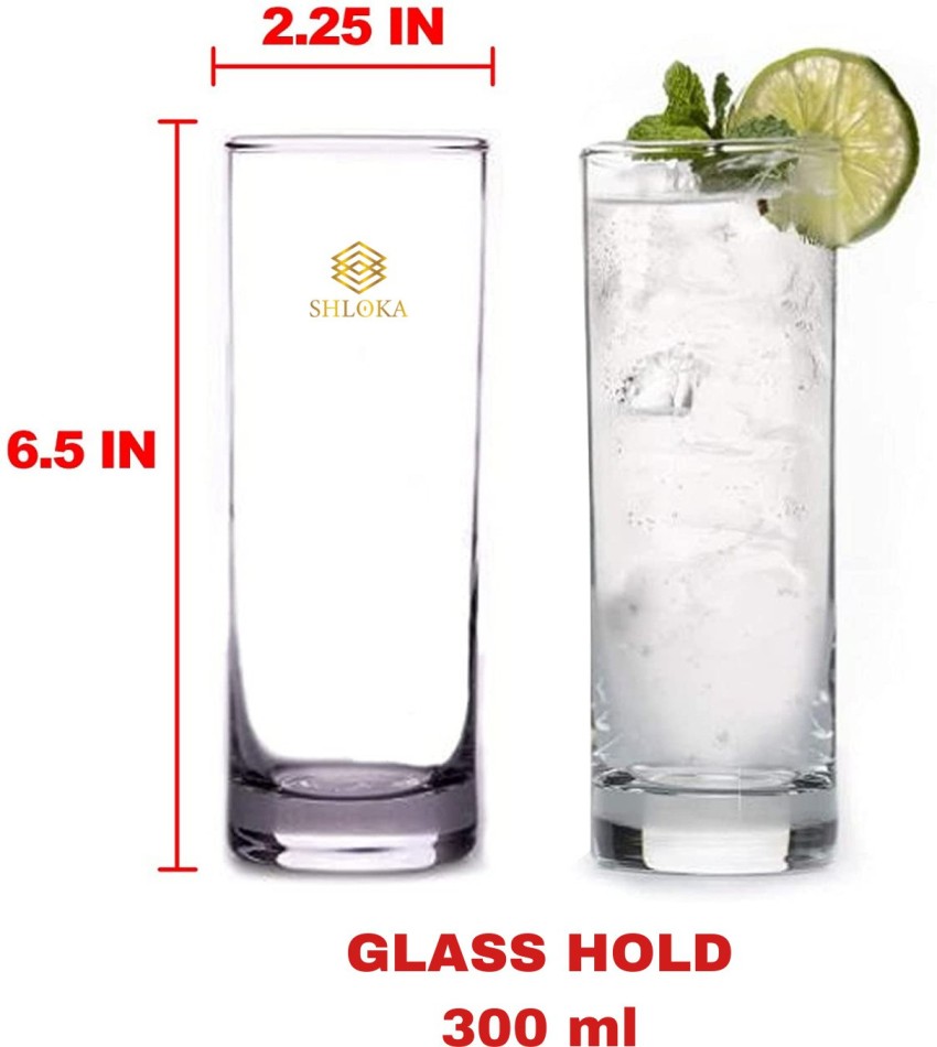 Shloka (Pack of 2) Clear Heavy Base Tall Bar Glass