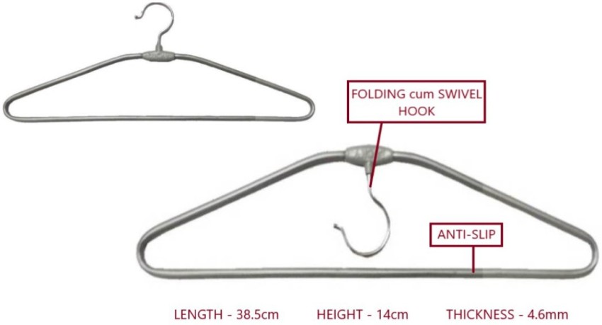 dhanak STAINLESS STEEL CLOTHES HANGERS with PLASTIC COATING_RUST