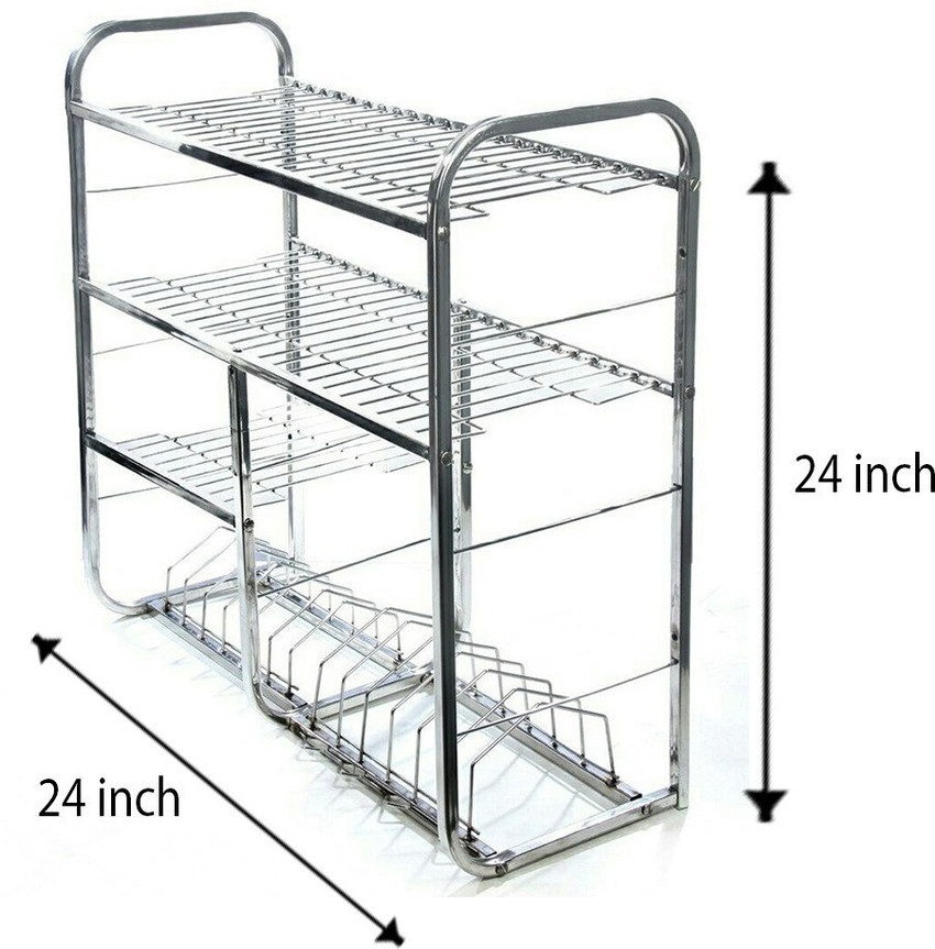 RAWZZ Utensil Kitchen Rack Steel 100 Stainless steel foldable rack in kitchen rack Price in India Buy RAWZZ Utensil Kitchen Rack Steel 100 Stainless steel foldable rack in kitchen rack online
