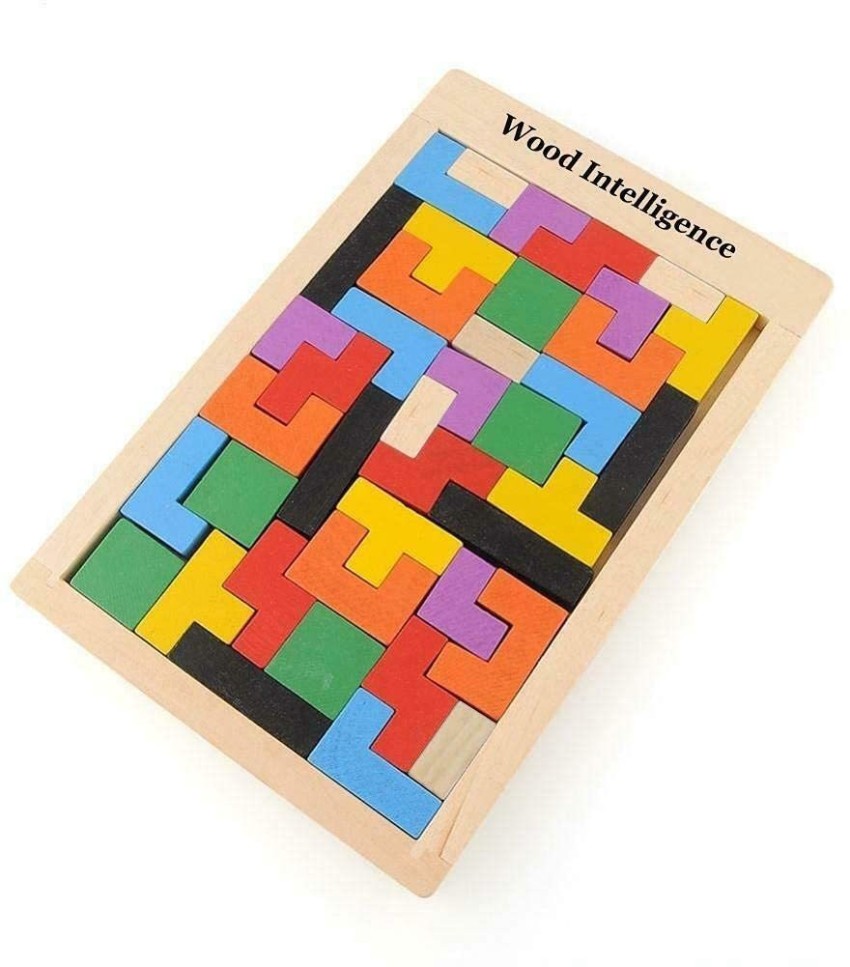 Wooden Blocks Puzzle Brain Teasers Toy Tangram Jigsaw Intelligence