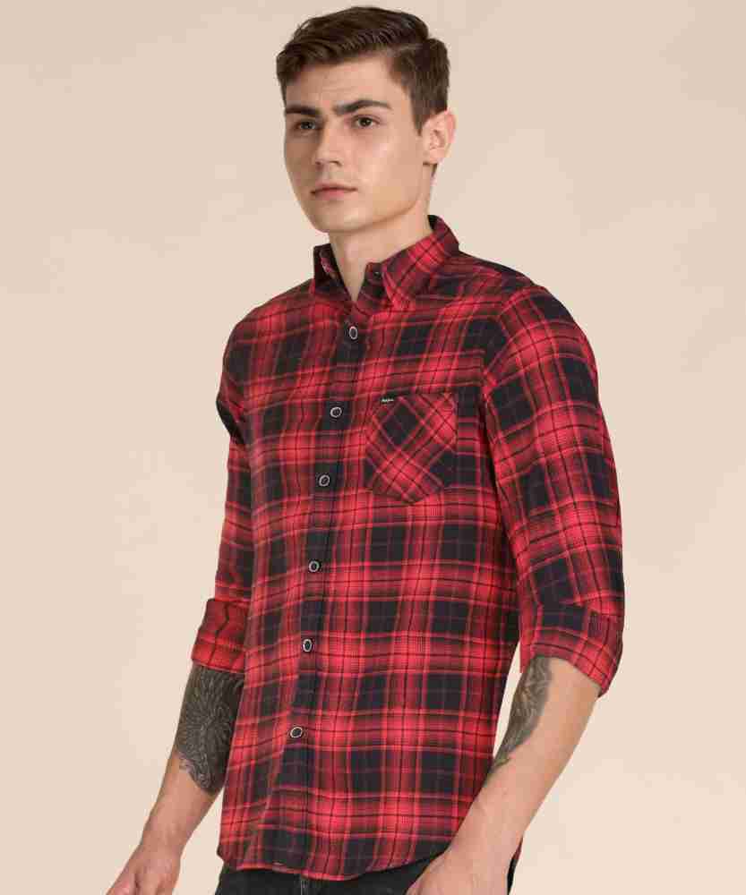 Pepe Jeans Men Checkered Casual Red Shirt - Buy Pepe Jeans Men Checkered  Casual Red Shirt Online at Best Prices in India