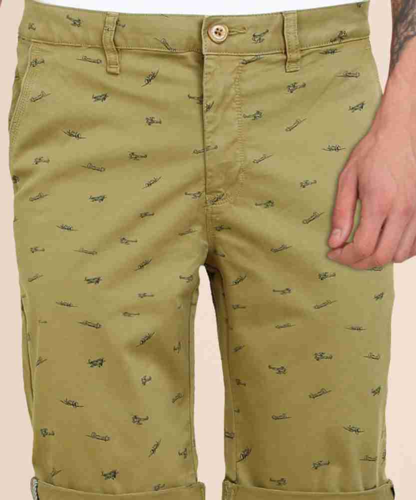 PARX Printed Men Khaki Chino Shorts Buy PARX Printed Men Khaki