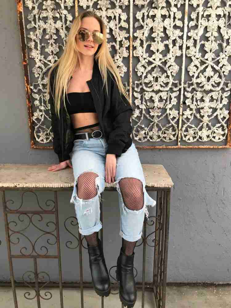 Black jeans and fishnet tights clearance