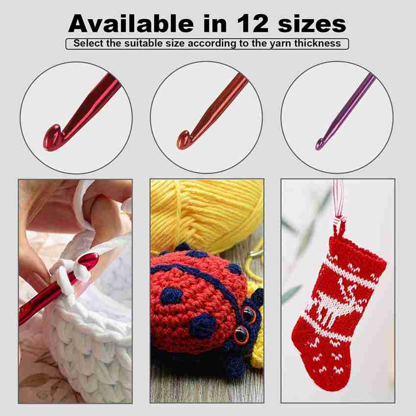Aluminum Crochet Hooks For Crocheting Knitting Needles Yarn Craft 8mm Pack  Of 5