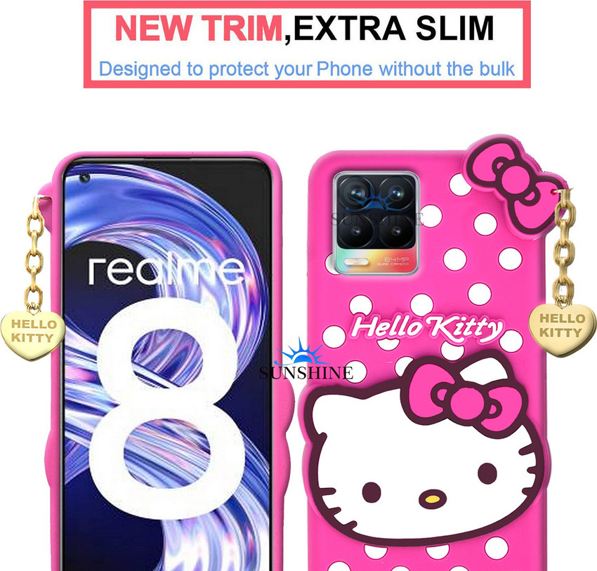 SUNSHINE Back Cover for Realme 8 Hello Kitty Case 3D Cute Doll