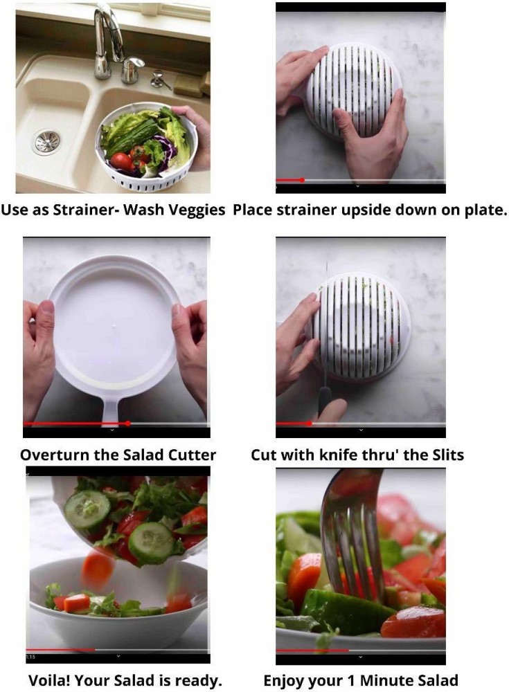 RANDOM Plastic Multipurpose Salad Cutter Strainer/Vegetable, Fruits Cutting  Bowl, For Kitchen Items