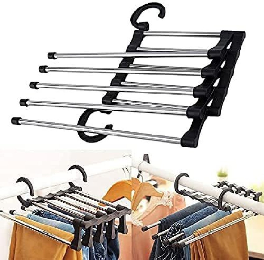 5 Layers Non-slip Multifunctional Clothes Hangers Pants Storage Hangers  Cloth Holder Rack Multilayer Scarf Tie Rack Hanger Holder Space Saving