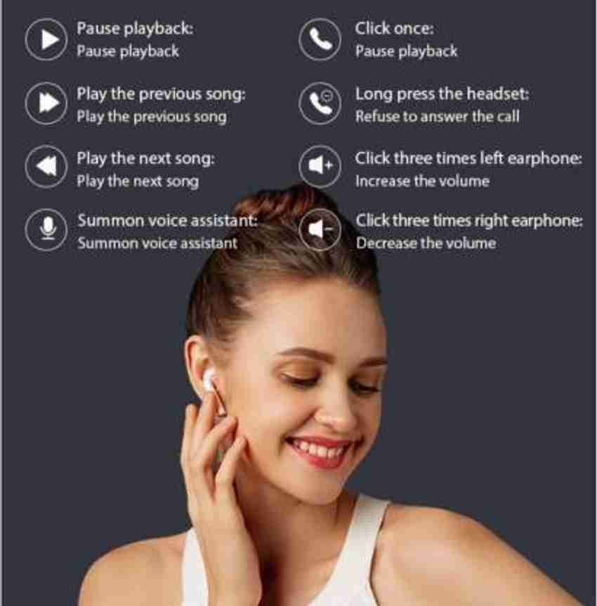 Glitter fashion Beautiful white colour Earbuds for Girls Bluetooth