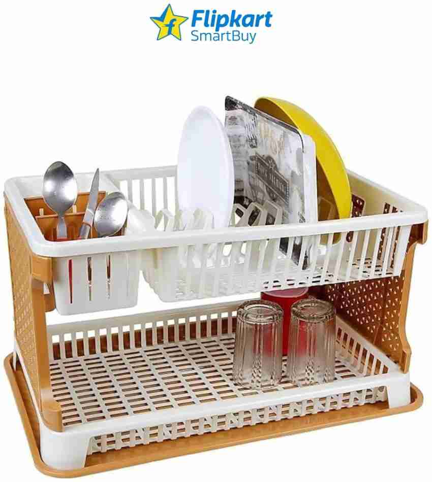 Flipkart SmartBuy Dish Drainer Kitchen Rack Plastic, Steel Price