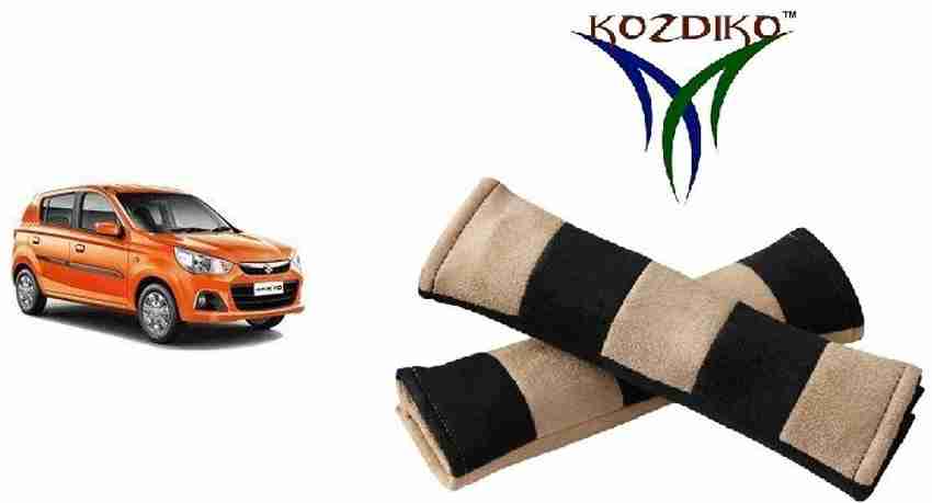 KOZDIKO Seat Belt Cushion Pillow Beige Black 2 pcs For Maruti Alto