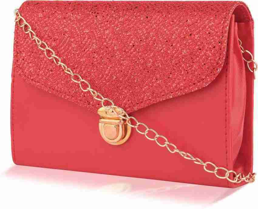 Ladies chain coin best sale purse bag in red