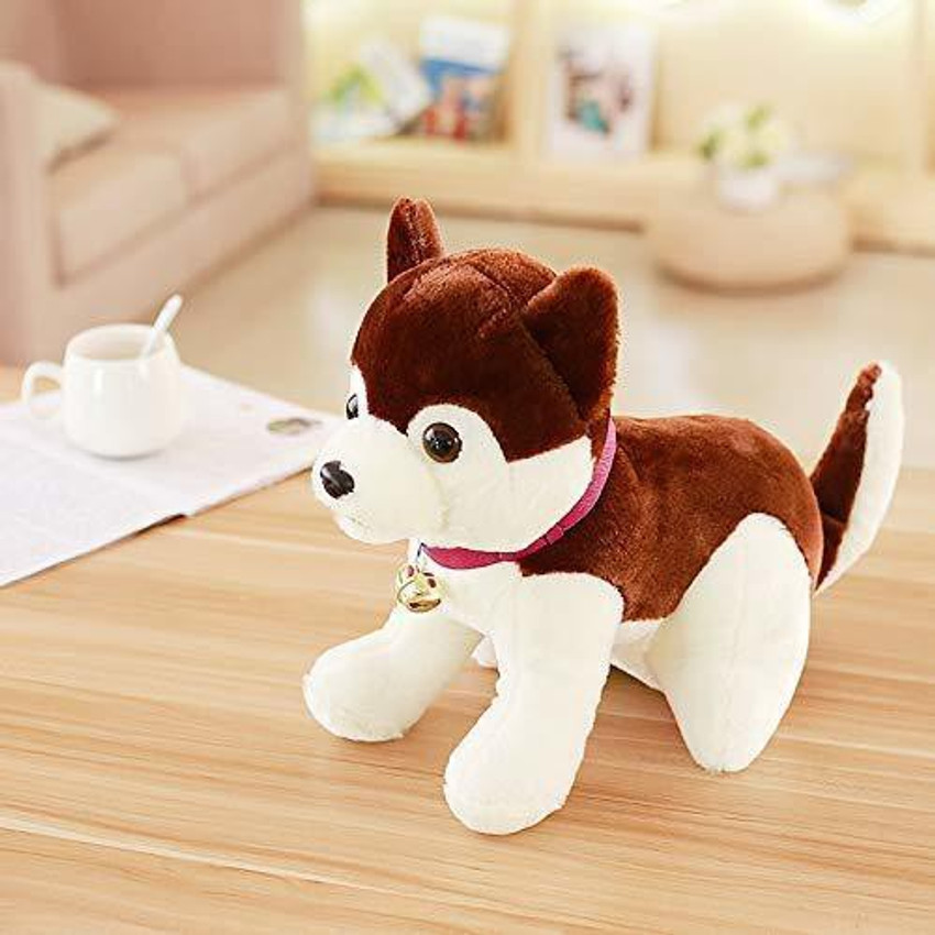 Tickles Brown Soft Plush Husky Dog for Kids Stuffed Soft toy For Kids 25 cm 25 cm