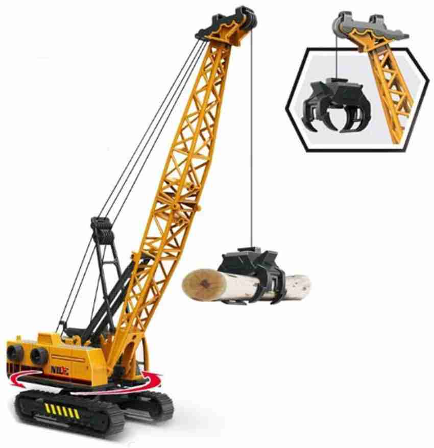 Dherik Tradworld New Construction Clamps Long Crane Arial Crane Trucks  Rotate by 360 Degree Toy Loader Toy and Excavator Vehicle Engineering Toy  for 3 Years and Above Age Toddlers ,High Speed Friction