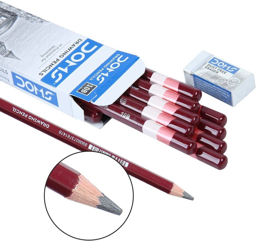 Buy Doms Drawing & Sketching Graphite Pencils - Grade HB, 2B, 4B, 6B, 8B &  10B Online at Best Prices in India - JioMart.