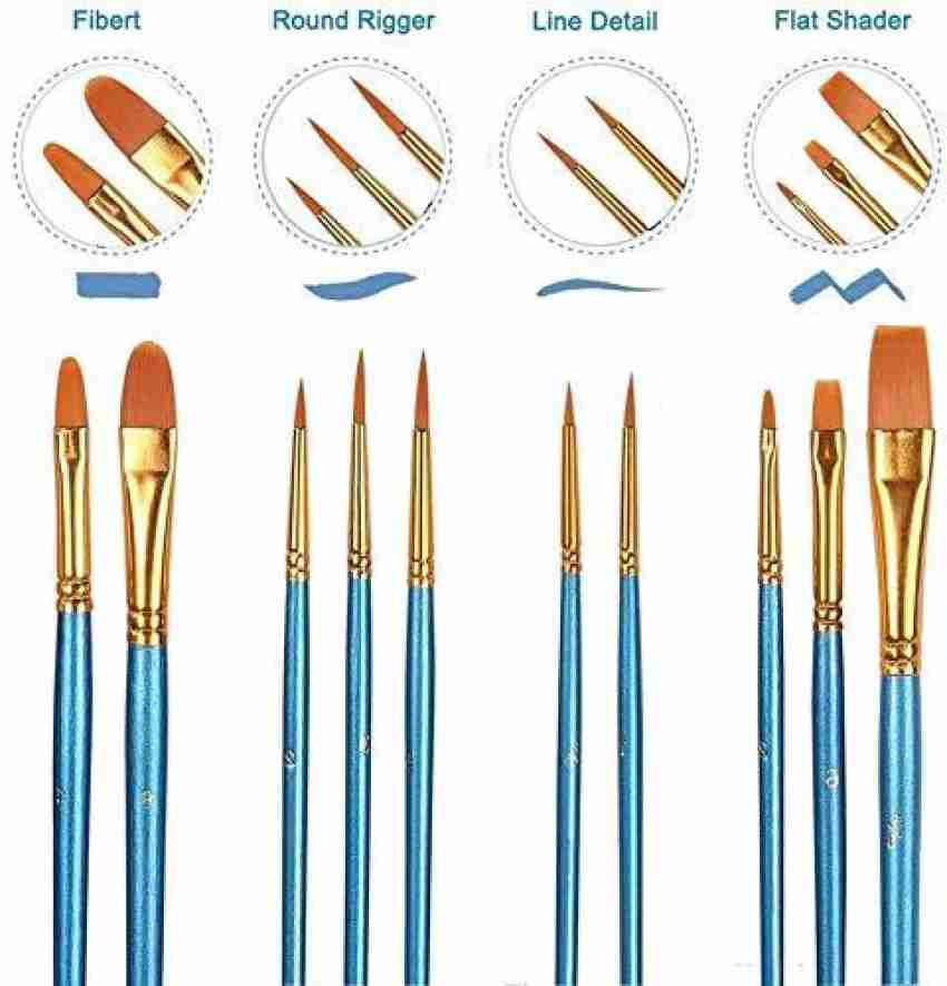 Getko With Device Artist Paint Brush Set, 10pcs Round  Pointed Tip Nylon Hair Artist Detail Paintbrushes, Professional Fine  Acrylic Oil Watercolor Painting Brushes Artist Professional Kits 