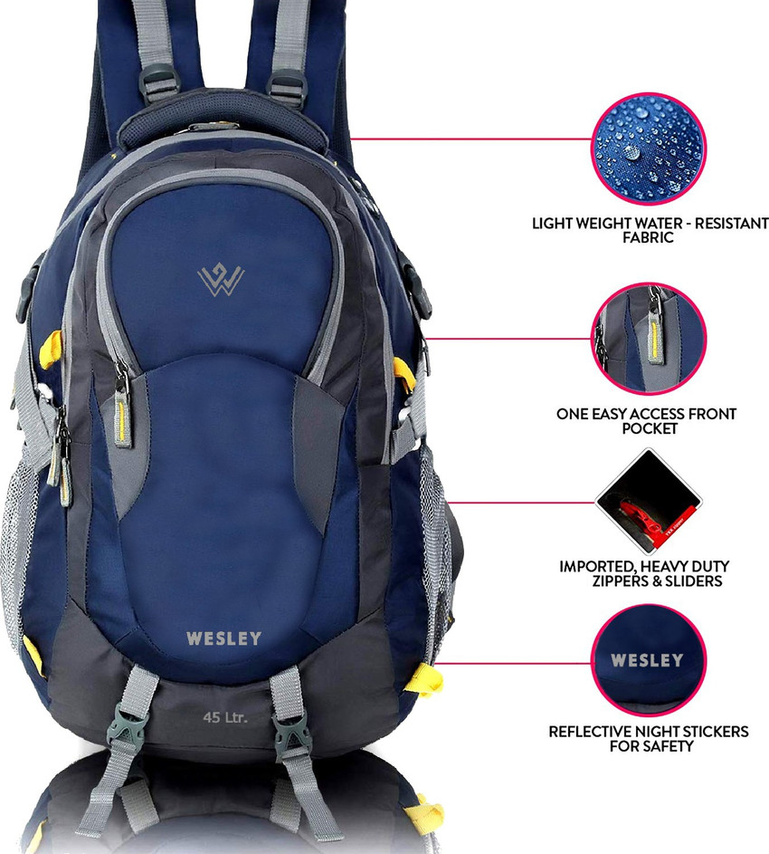 WESLEY Unisex Travel hiking laptop bag fits upto 17.3 inch with