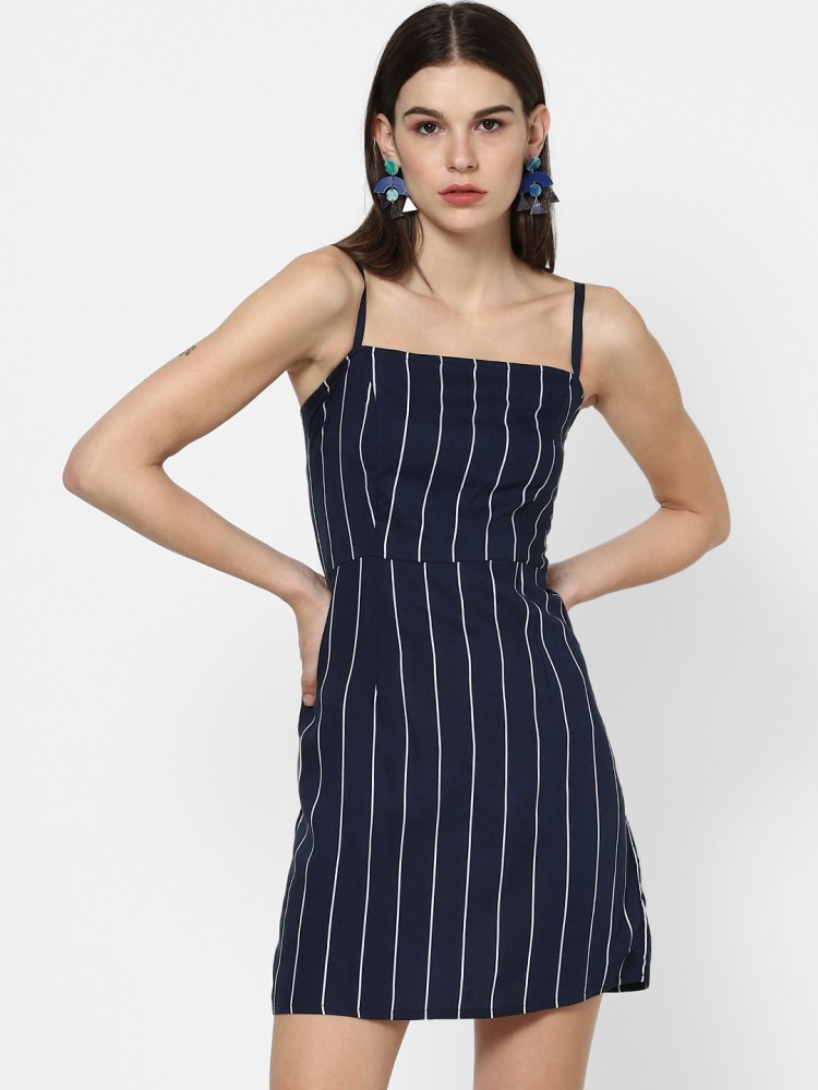 Forever 21 blue striped hot sale dress