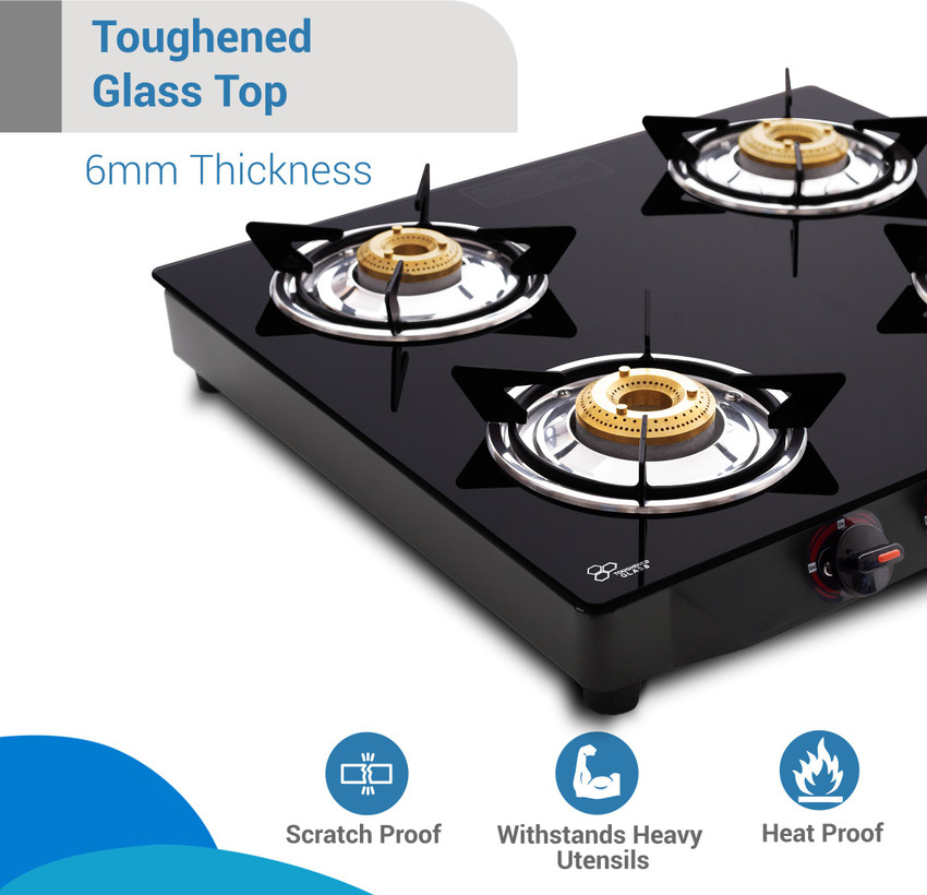 Flipkart SmartBuy Imperio Single Burner Glass Manual Gas, 58 OFF