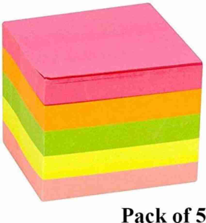 PANTONIC Fluorescent Paper Self Adhesive Sticky Notes  Bookmark Point It Marker Sticker 250 Sheets 3X 3, 5 Colors - STICKY NOTE