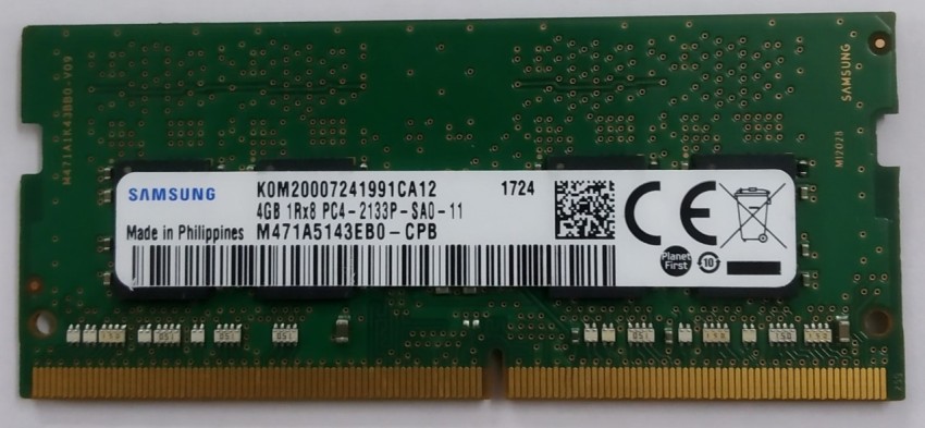 Samsung 8GB 1Rx8 PC4-2133P SODIMM PC4-17000 DDR4 2133 MHz 1.2V Laptop  Memory RAM