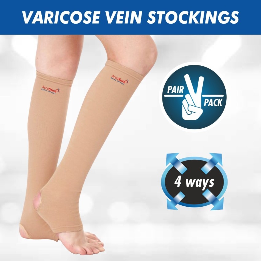 Buy Accusure Beige Varicose Vein Stockings (L) Online at Best Prices in  India - JioMart.