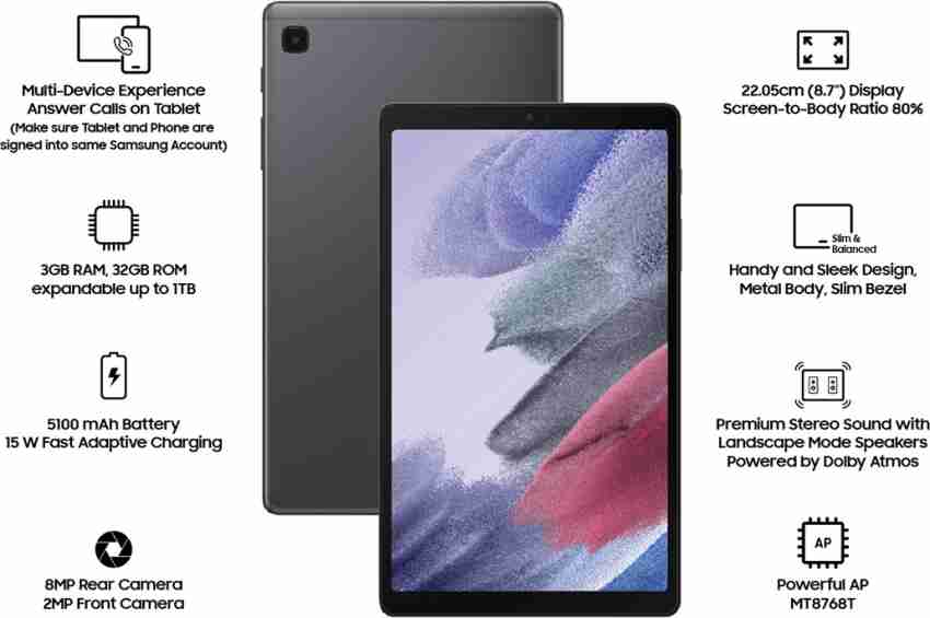 Galaxy Tab A7 Lite 8.7, 32GB, Grey (WiFi) Tablets - SM