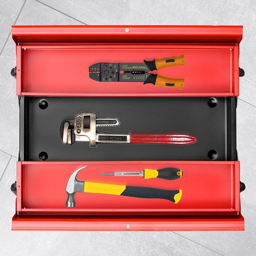 Plantex Metal Tool Box for Tools/Tool Kit Box for Home and Garage
