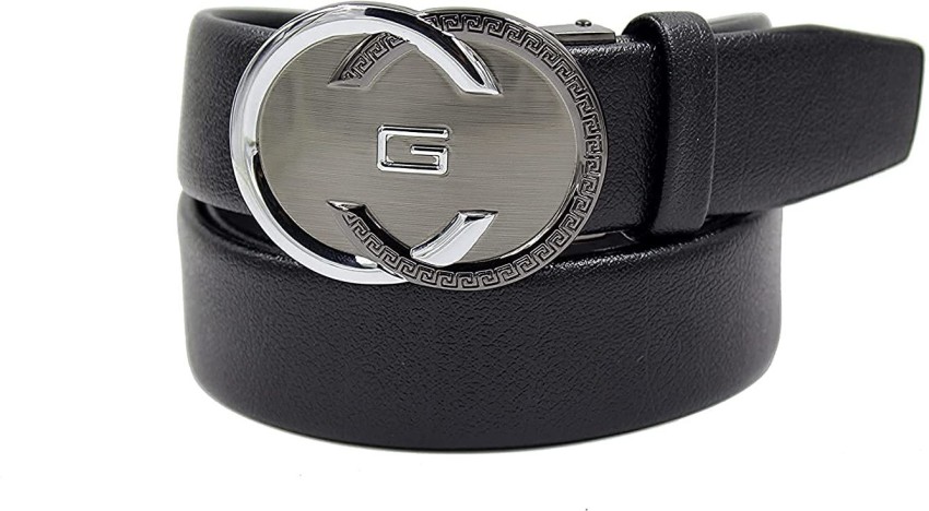 Winsome deal men's black synthetic leather auto lock buckle belts.