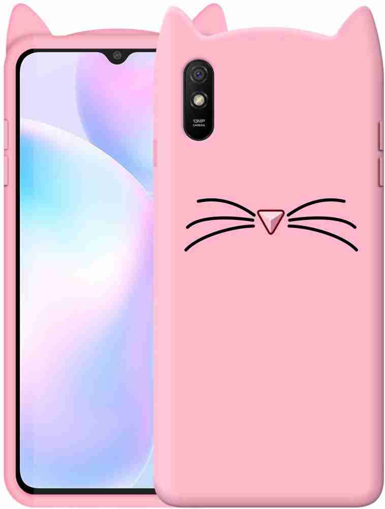 VOSKI Back Cover for Xiaomi Redmi 9A Ear Kitty Case 3D Cute Mustache Kitty  Soft Girls Cat Back Cover - VOSKI 